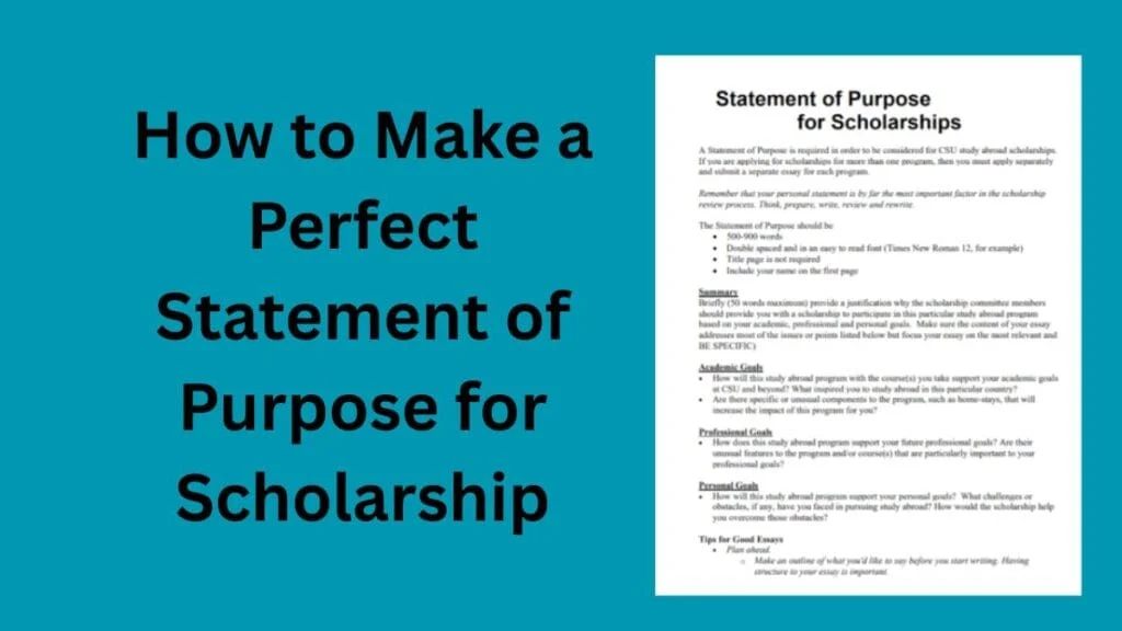How to Make a Perfect Statement of Purpose for Scholarship