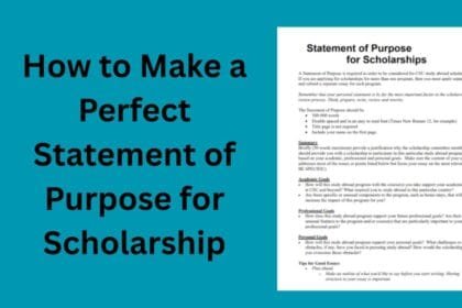 How to Make a Perfect Statement of Purpose for Scholarship